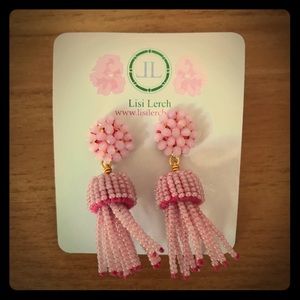 NWT Lisi Lerch Pink Tassel Earrings